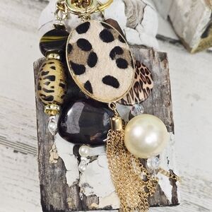 Handmade Leopard Purse Charm / Keychain